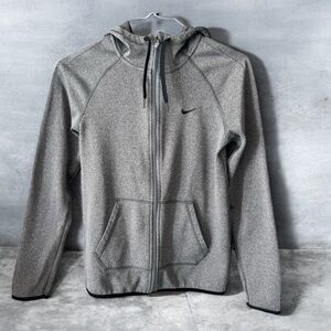 Nike Therma Fleece Hoodie Jacket Women's XS /TP pocket Lightweight Gray Full Zip